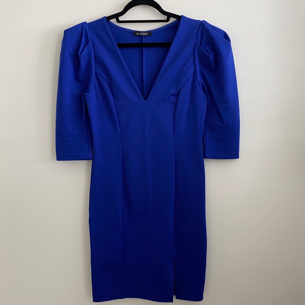 Royal Blue Dress Puffy Sleeve